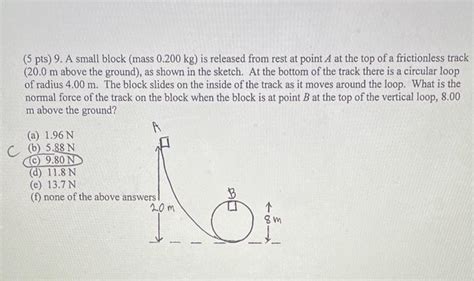 Solved Pts A Small Block Mass Kg Is Released Chegg