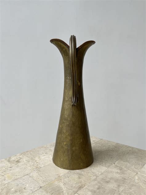 Art Nouveau Hammered Brass And Copper Vase Circa 1910s — Portmanteau