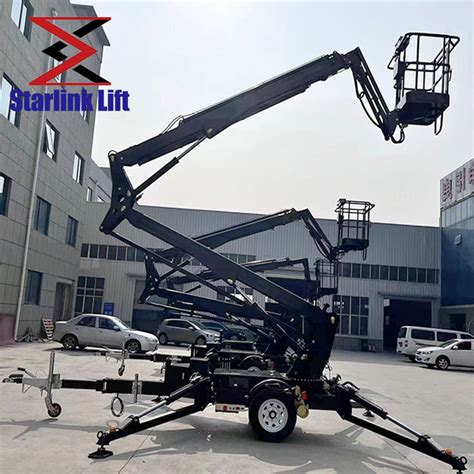 Hydraulic Aerial Lift Platform Towable Trailer Mounted Telescopic