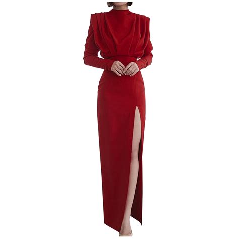 Taqqpue Wedding Guest Dresses for Women Long Sleeve Fall Maxi Dress