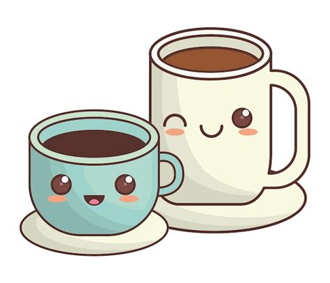 Imagen De Icono De Taza De Caf Kawaii Vector Premium