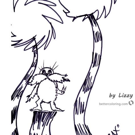 Cool Dr Seuss Lorax Coloring Pages Line Art Free Printable Coloring Pages