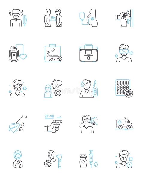 Contagion Mitigation Linear Icons Set Cleanliness Quarantine