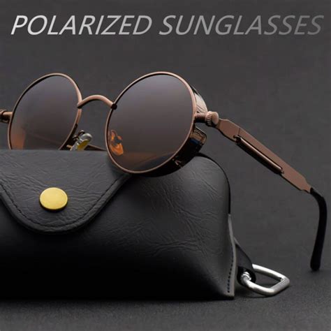 ORTS Classic Steampunk Sunglasses Men Women Vintage Round Shades Metal ...