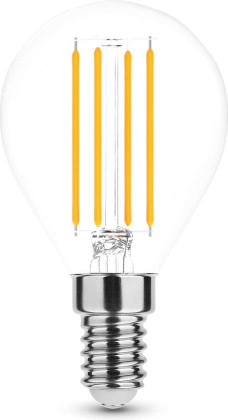 LED Filament Lamp E14 G45 4W 2700K Warm Wit Licht Bol