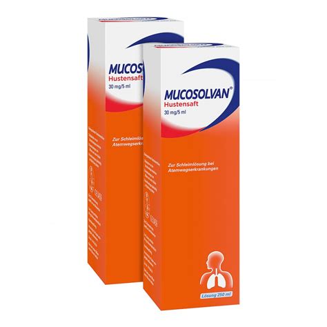 Mucosolvan Hustensaft 30mg5ml Schleimlöser bei Husten 2x250 ml