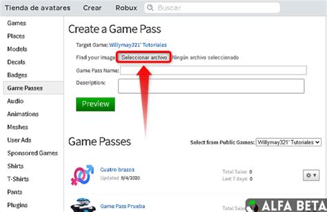 Cómo crear Game Passes de Roblox y ponerlos a la venta