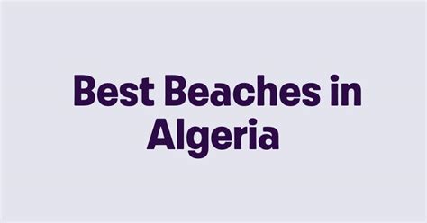 Best Beaches in Algeria