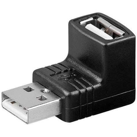 Adaptador Usb Macho A Hembra Acodado Grados Negro