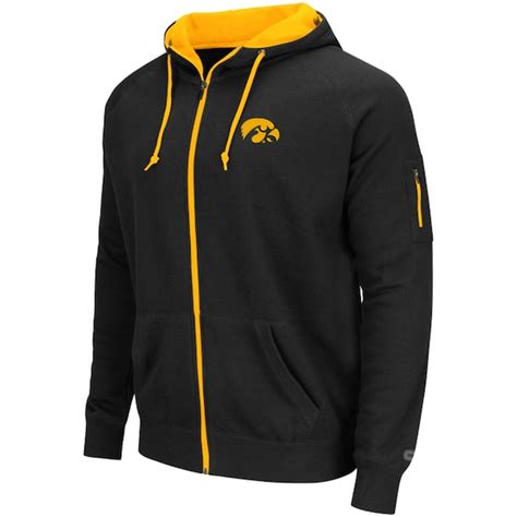 Mens Colosseum Black Iowa Hawkeyes Cold Snap Full Zip Hoodie The