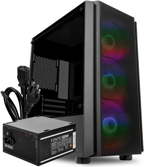 Kit Gabinete Gamer Pulsar Rgb Fonte Nidus W Cabo De For A