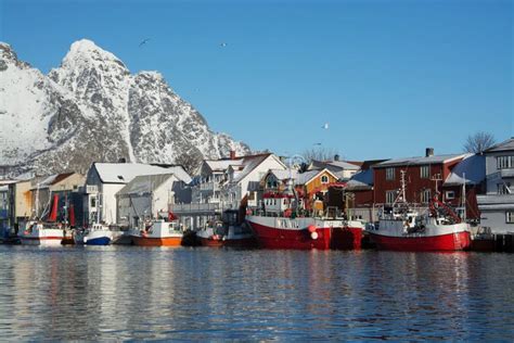 Henningsvaer, Norway stock photo. Image of landscape - 93531040