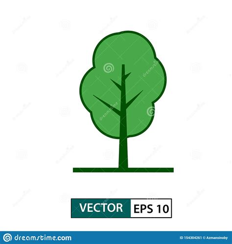 Icono Del Rbol Estilo Del Color Verde Ilustraci N Eps Del Vector