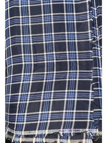 Checks Navy Blue Yarn Dyed Polycotton Check Fabric At Rs 65 Meter In Thane