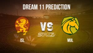 ISL Vs MUL Dream11 Prediction Live Score Islamabad United Vs Multans