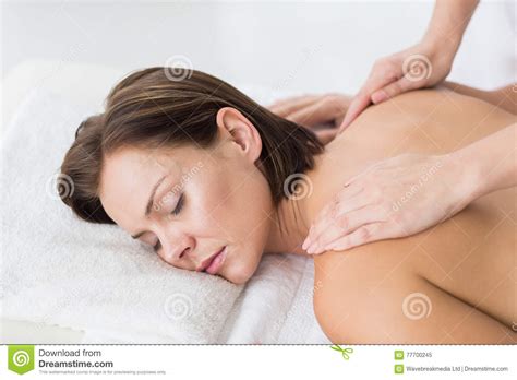 Naked Woman Receiving Back Massage Stock Image Image Of Attractive Leisure 77700245