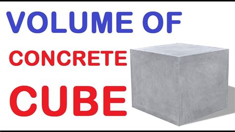 How To Calculate Concrete Cube Volume In Cubic Meter Youtube