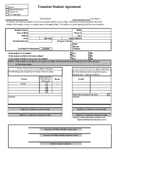 Fillable Online Transient Agreement Form Xls Read Only Compatibility