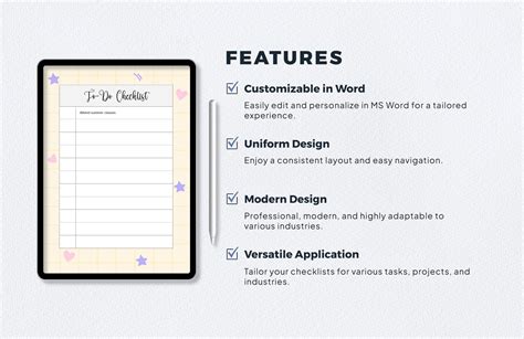 Cute Checklist Template in Word, PDF, Google Docs, Pages - Download ...