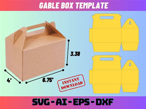 Gable Box Template Svg Gable Box Cricut Box Template Svg Etsy Australia