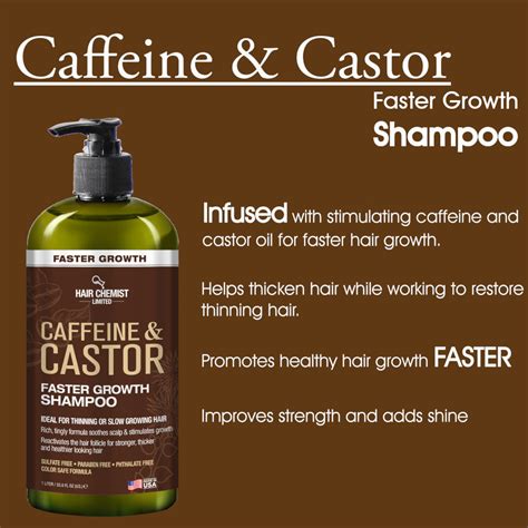 Hair Chemist Caffeine And Castor Faster Growth Shampoo 338 Oz Hair Chemist Revitalizing