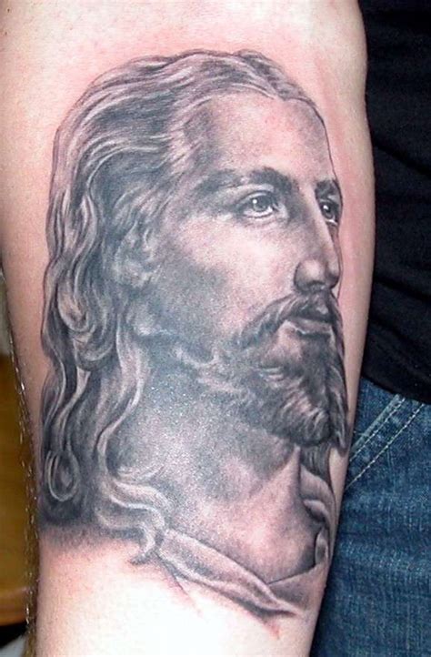 Jesus profile black ink tattoo - Tattooimages.biz