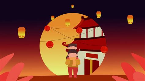 Easy To Use Cartoon Mg Animation Combination Illustration Temple Fair