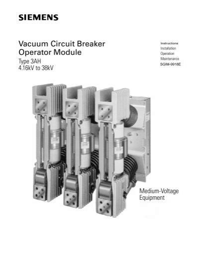 Vacuum Circuit Breaker Operator Module Siemens