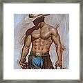 Original Oil Painting Gay Man Body Art Cowboy Painting By Hongtao Huang Fine Art America