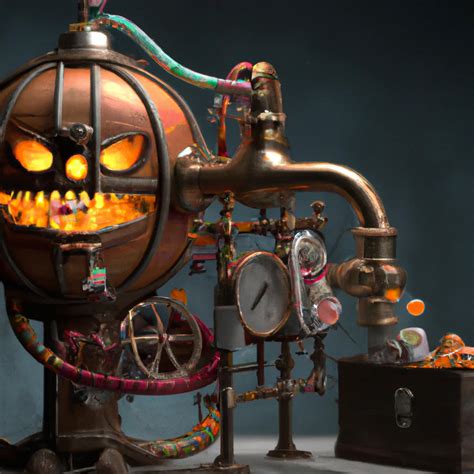 Steampunk Jack O Lantern Pumpkin Connected Through H Openart