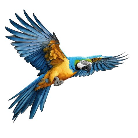 Blue And Yellow Macaw Isolated Illustration Png