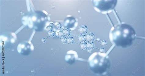 Piperonal, rotating 3D model of aromatic aldehydes, seamless looped ...