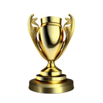 A Golden Trophy Isolated On Transparent Background, First Place ...