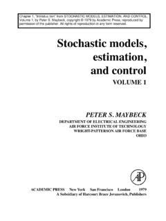 Stochastic Models Estimation And Control Stochastic Models