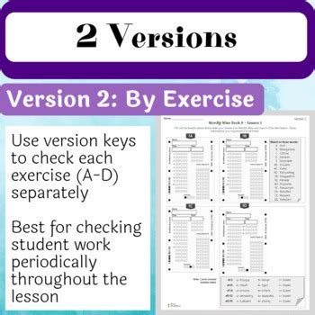 Wordly Wise Book 8 Lesson 6 Answer Bubble Sheet By Core Cognitions