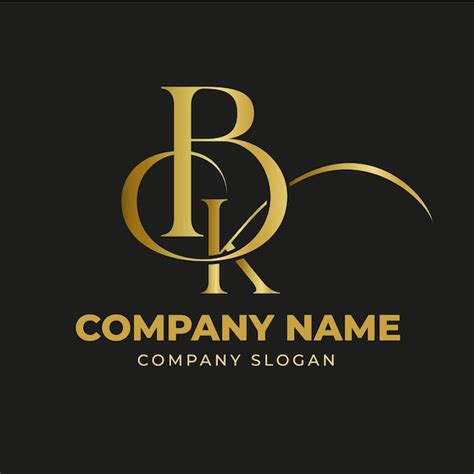 Premium Vector Letter Bk Luxury Gold Logo Design Elegant Vector