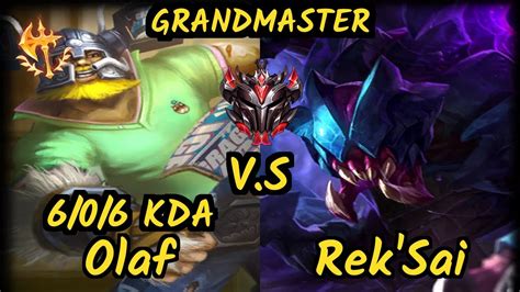 Red Revolta Olaf Vs Rek Sai Kda Jungle Gameplay Br Ranked