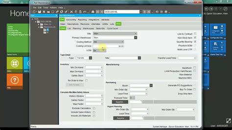 Part Maintenance Overview Epicor Erp E Master Data Epicor Kinetic