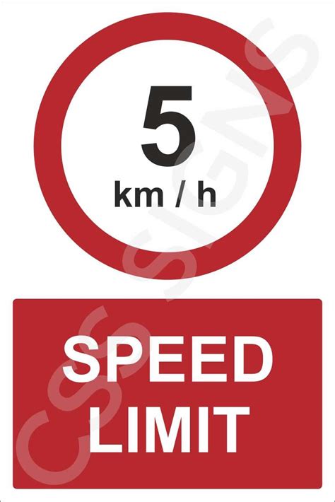 5kmh Speed Limit Sign Sign Shop Ireland Css Signs