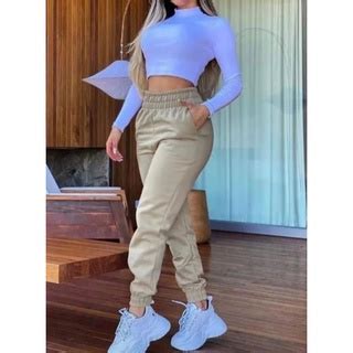 Cal A Moleton Feminina Jogger C S Alto Bolso Shopee Brasil