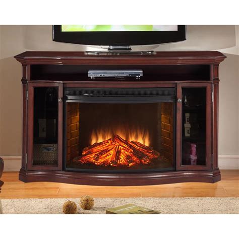 Cherry Wood Electric Fireplace TV Stand – Fireplace Guide by Linda