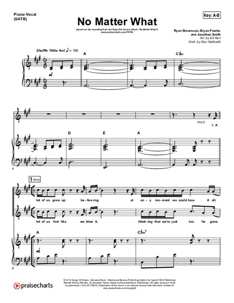 No Matter What Sheet Music PDF (Ryan Stevenson) - PraiseCharts