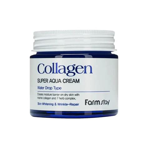 Mitrinošs kolagēna krēms FarmStay Collagen Super Aqua Cream | YOKO.LV ...