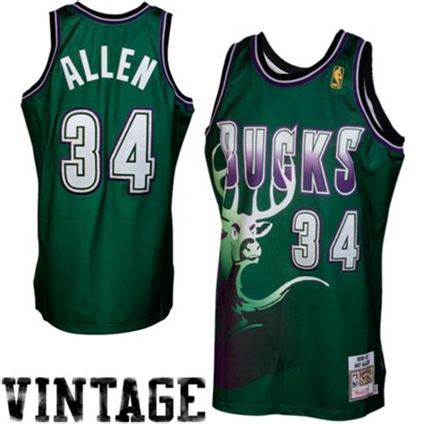 Mitchell & Ness Ray Allen Milwaukee Bucks 1996-1997 Hardwood Classics ...