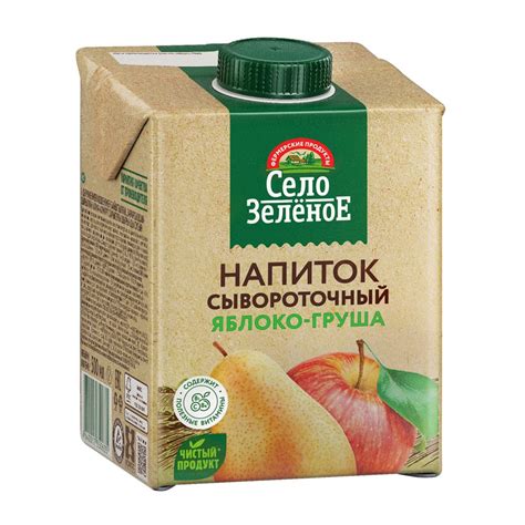 Напиток сывороточный, Село Зеленое, яблоко/груша, 0,5 л - купить в ...