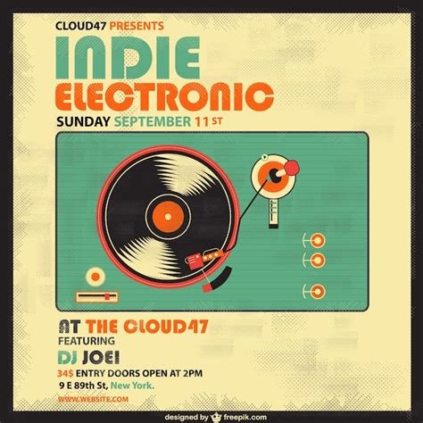 Retro indie electronic poster | Free Vector