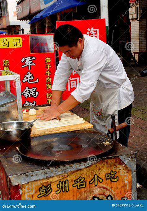 Pengzhou, China: Chef Making Chinese Pizza Editorial Stock Photo ...