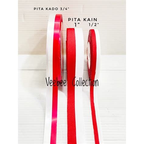 Jual Pita Merah Putih Pita Kain Kado Aksesories Agustusan Dekorasi