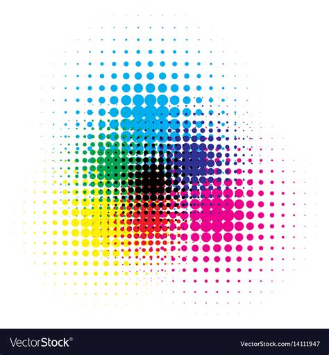 Rgb And Cmyk Halftone Color Royalty Free Vector Image