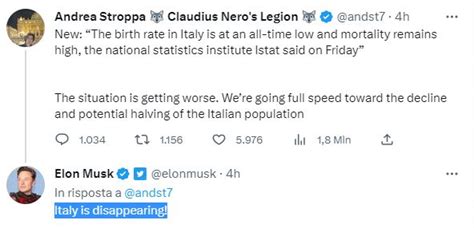 Musk L Italia Sta Scomparendo Ilmetropolitano It